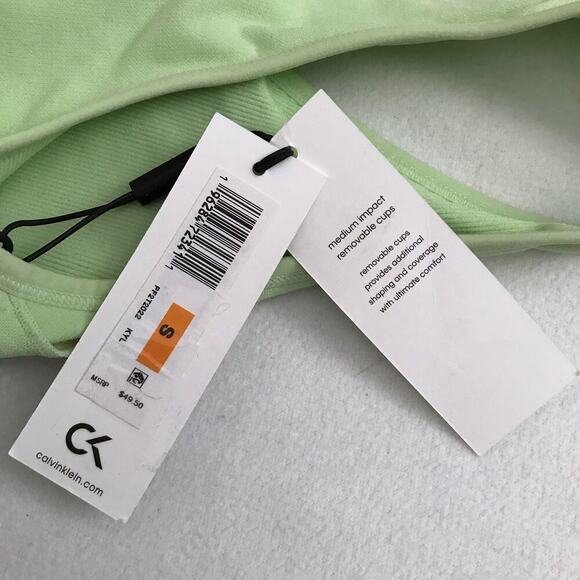 Calvin Klein Performance NWT Mint Green Sports Bra Women S - Picture 7 of 9